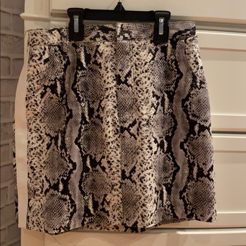 Snakeskin plaid skirt